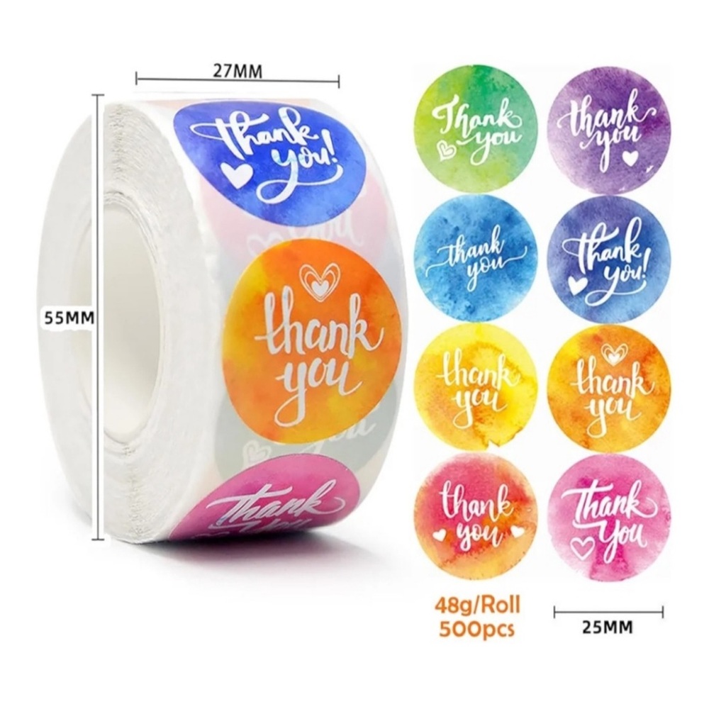 THANK YOU STICKER ROLL 500 STICKERS NWT - Picture 2 of 2